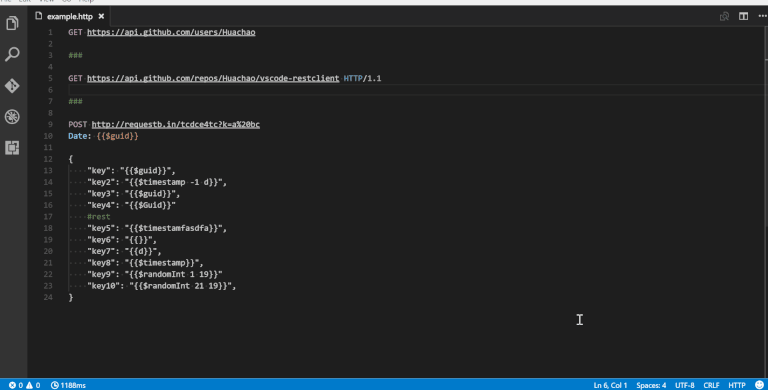 VSCode REST Client 動作イメージ