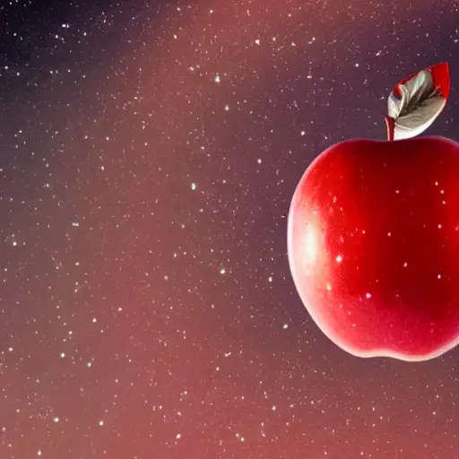 宇宙に浮かぶリンゴ