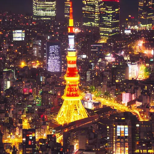 東京タワーを上空から