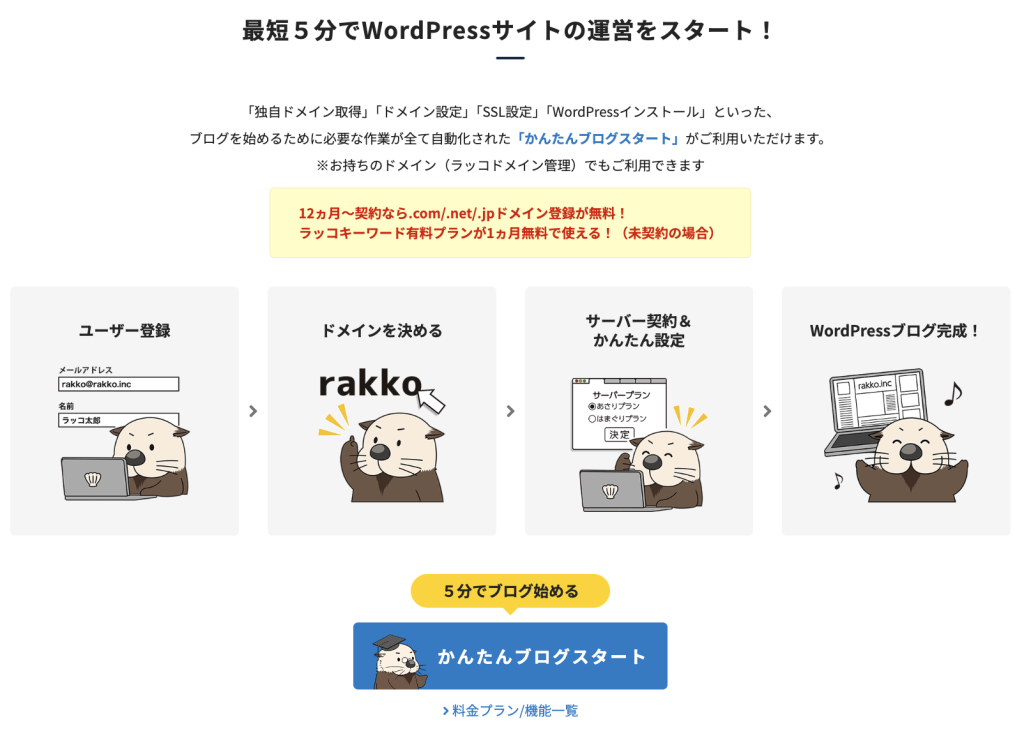 ラッコサーバートップページ